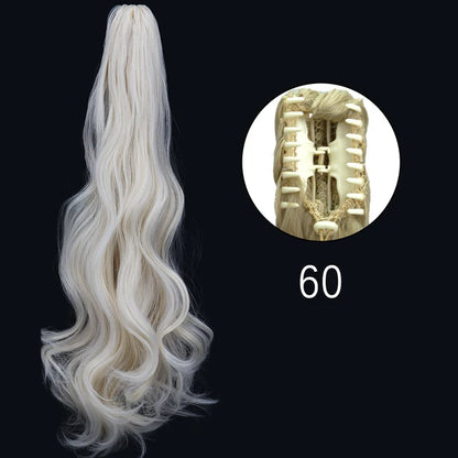 Synthetic Claw Clip In Extensions - Long Straight Ponytail