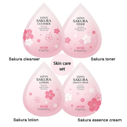 Kit de cuidado de la piel con sakura y té verde (4 piezas)