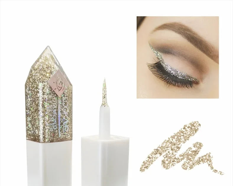 Glitter liquid eyeliner by RAVEN KRONE, Crystal 02 Rainbow Silver
