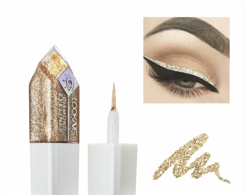 Glitter liquid eyeliner by RAVEN KRONE, Crystal 03 Champagne Gold