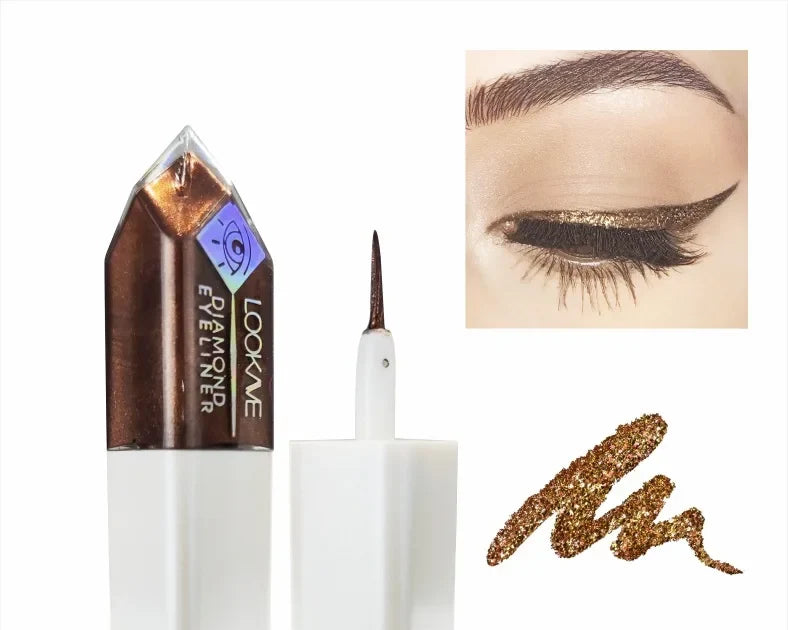 Glitter liquid eyeliner by RAVEN KRONE, Crystal 04 Gold Brown