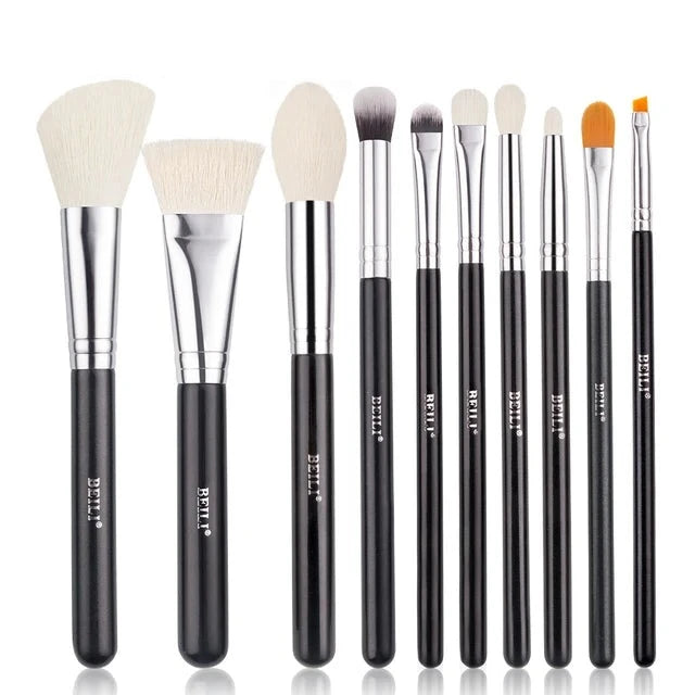 Set de brochas de maquillaje negras Professional Premium