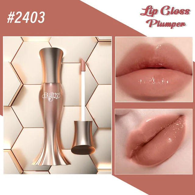 Lápiz labial profesional, resistente al agua, voluminoso, de larga duración, brillo natural