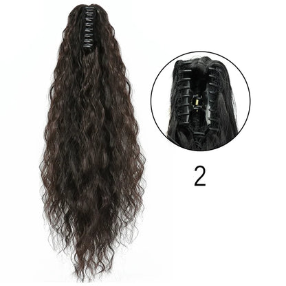 Synthetic Claw Clip In Extensions - Long Straight Ponytail