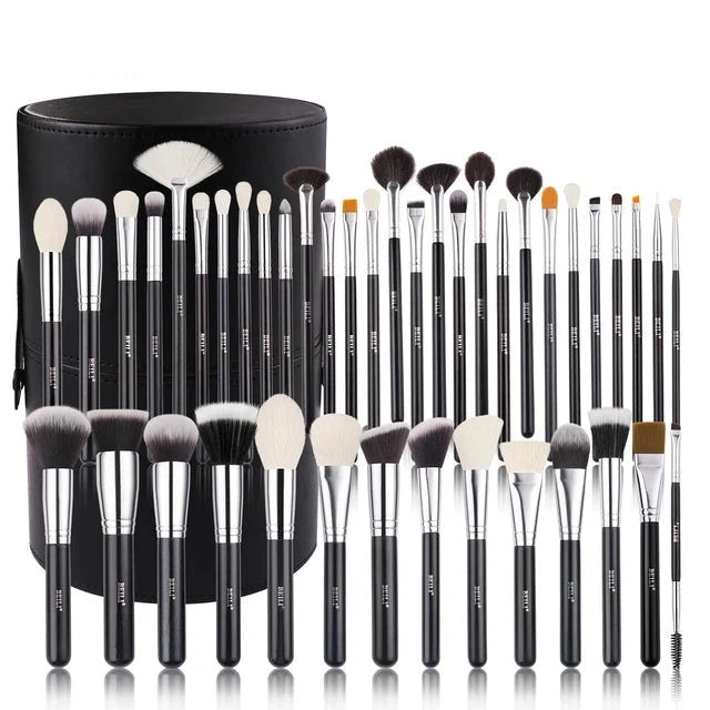 Set de brochas de maquillaje negras Professional Premium