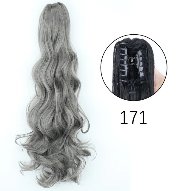 Synthetic Claw Clip In Extensions - Long Straight Ponytail