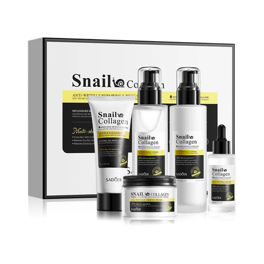 Set de cuidado facial 5 en 1 con colágeno de caracol