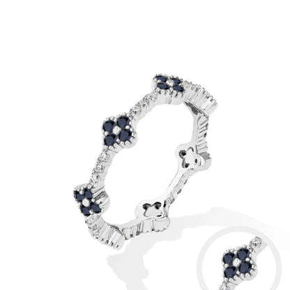 Anillo de moissanita Eternity para mujer – Joyería de boda y lujo de plata de ley 925 auténtica bañada en oro DVVS1