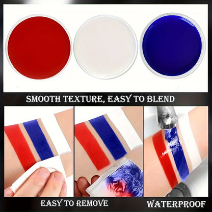 Oil-Based Face & Body Paint 30 g – Halloween & SFX Makeup, Singles, Duos & Sets with Brushes