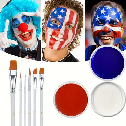 Oil-Based Face & Body Paint 30 g – Halloween & SFX Makeup, Singles, Duos & Sets with Brushes