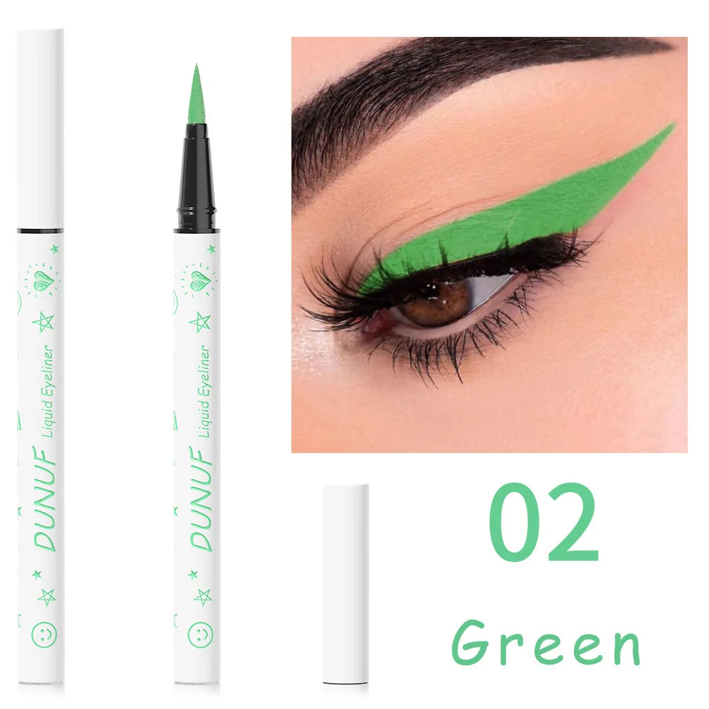 Farbiger Eyeliner-Stift mit ultrafeiner Spitze – matt, wasserfest & schnell trocknend, 12 Nuancen