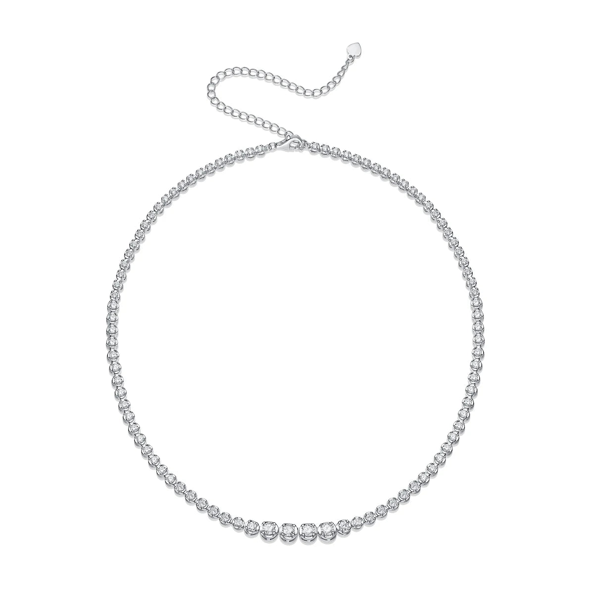 4mm Moissanite Necklace in 925 Sterling Silver – Casual, Modern, and Luxurious Style with Certificate of Authenticity