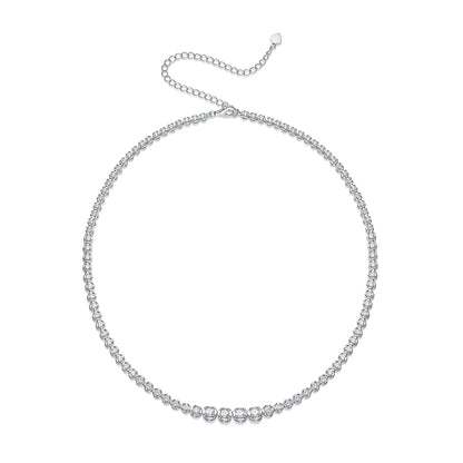 4mm Moissanite Necklace in 925 Sterling Silver – Casual, Modern, and Luxurious Style with Certificate of Authenticity