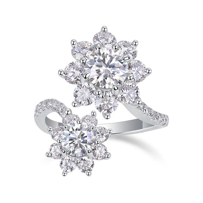 Moissanite Ring in 925 Sterling Silver with 18K Gold Plating – Elegant and Brilliant Design | Perfect Christmas Gift
