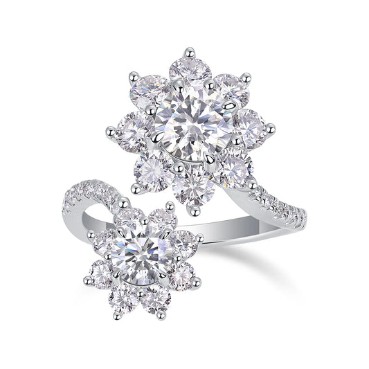 Moissanite Ring in 925 Sterling Silver with 18K Gold Plating – Elegant and Brilliant Design | Perfect Christmas Gift