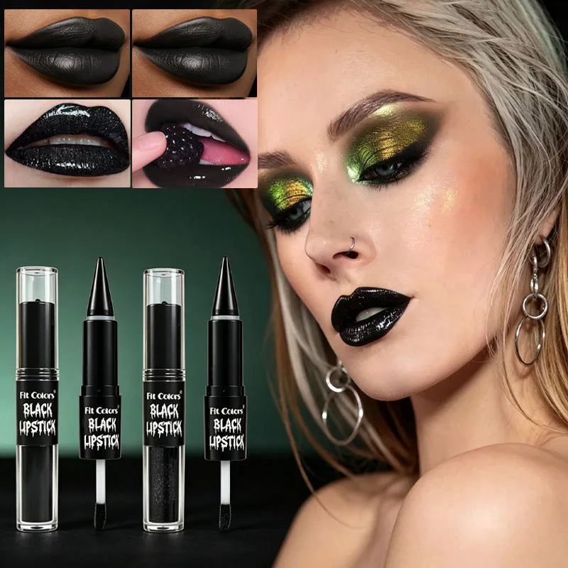 Black lip gloss and lip liner set by RAVEN KRONE