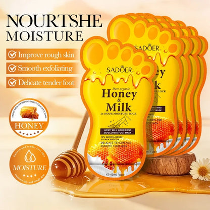 Honey milk exfoliating foot mask by RAVEN KRONE