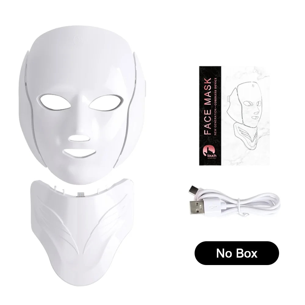 Wireless 7-colour LED face and neck mask by RAVEN KRONE