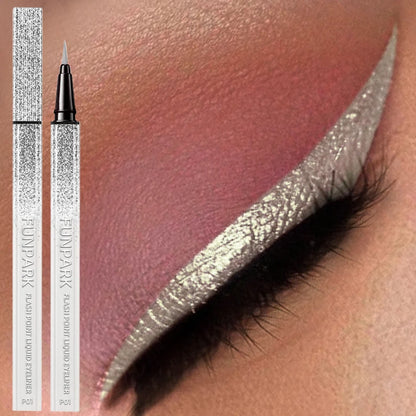 Diamond Glitter Liquid Eyeliner – Metallic Pearl Shine, Quick-Dry & Waterproof, 6 Shades