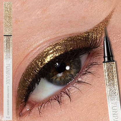 Diamond Glitter Liquid Eyeliner – Metallic Pearl Shine, Quick-Dry & Waterproof, 6 Shades