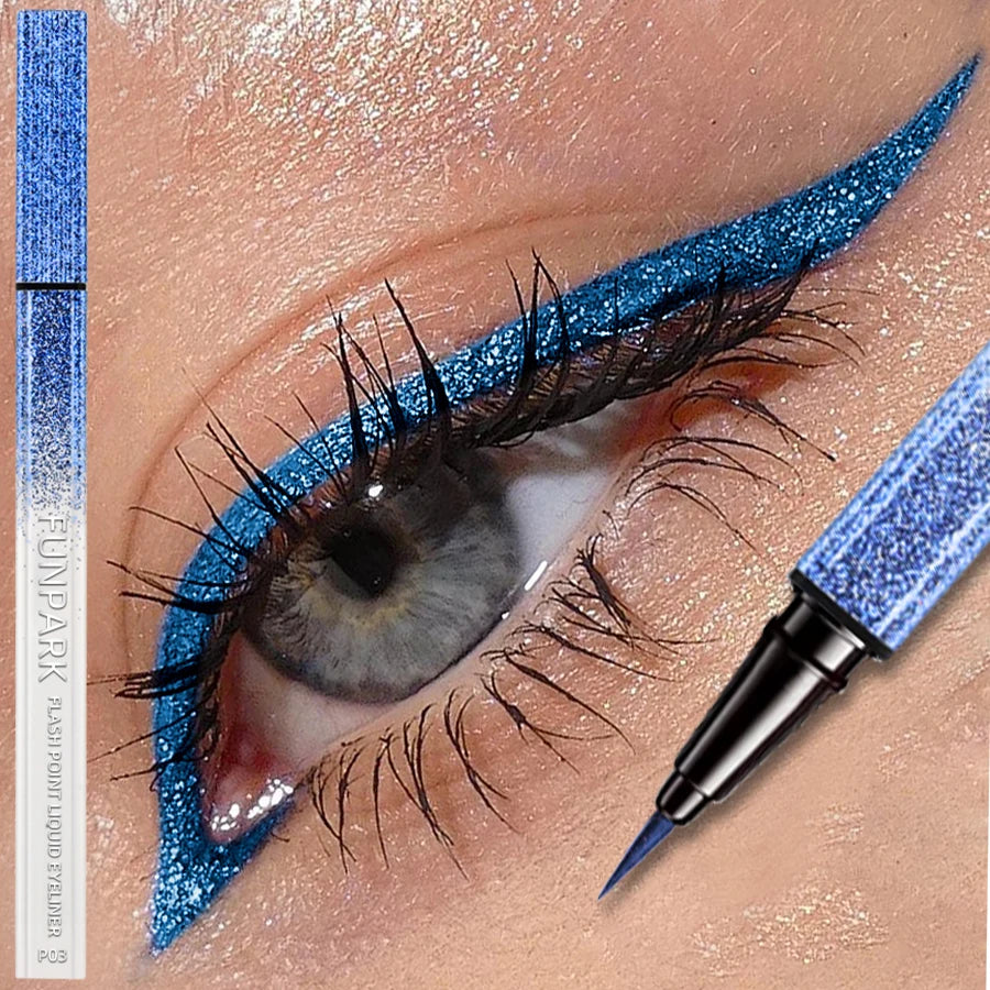 Diamond Glitter Liquid Eyeliner – Metallic Pearl Shine, Quick-Dry & Waterproof, 6 Shades