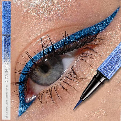 Diamond Glitter Liquid Eyeliner – Metallic Pearl Shine, Quick-Dry & Waterproof, 6 Shades