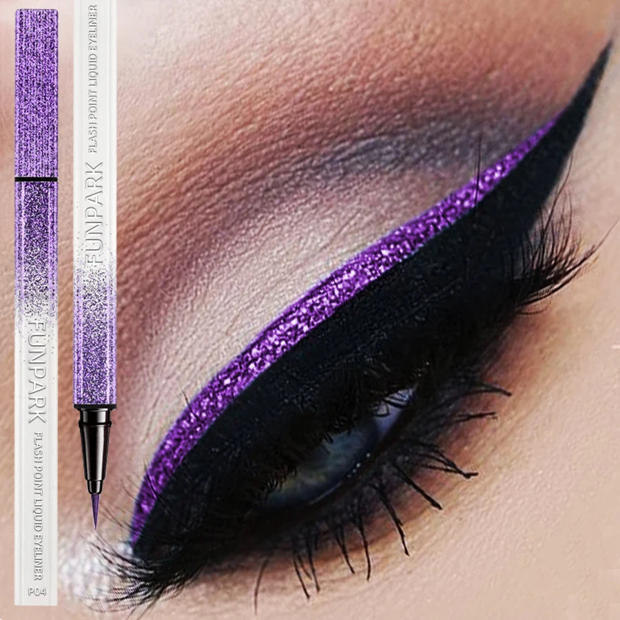 Diamond Glitter Liquid Eyeliner – Metallic Pearl Shine, Quick-Dry & Waterproof, 6 Shades