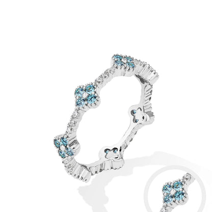 Anillo de moissanita Eternity para mujer – Joyería de boda y lujo de plata de ley 925 auténtica bañada en oro DVVS1