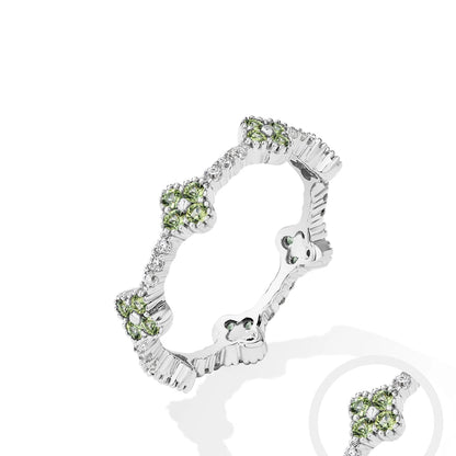 Anillo de moissanita Eternity para mujer – Joyería de boda y lujo de plata de ley 925 auténtica bañada en oro DVVS1