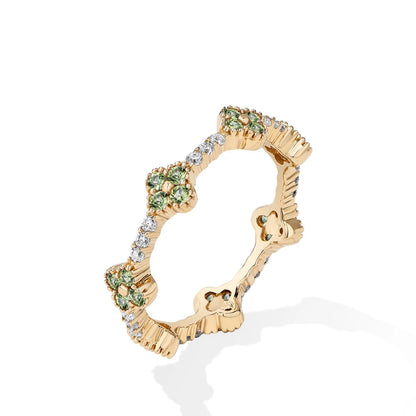 Anillo de moissanita Eternity para mujer – Joyería de boda y lujo de plata de ley 925 auténtica bañada en oro DVVS1