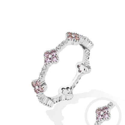 Anillo de moissanita Eternity para mujer – Joyería de boda y lujo de plata de ley 925 auténtica bañada en oro DVVS1