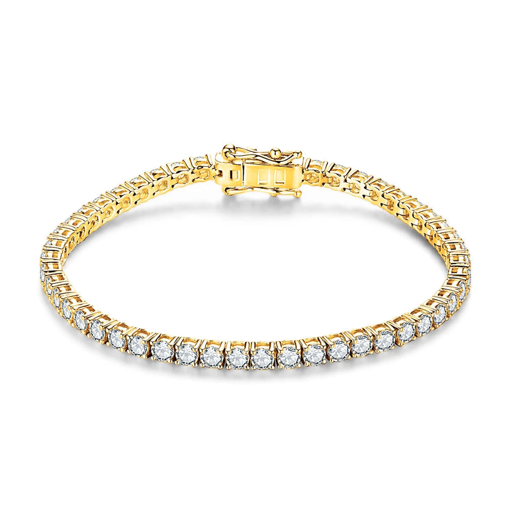 Luxury Moissanite Tennis Bracelet for Women – DVVS1 Round Cut Diamond Simulant, 925 Sterling Silver White Gold Plated
