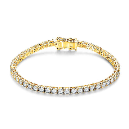 Luxury Moissanite Tennis Bracelet for Women – DVVS1 Round Cut Diamond Simulant, 925 Sterling Silver White Gold Plated