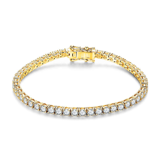 Luxury Moissanite Tennis Bracelet for Women – DVVS1 Round Cut Diamond Simulant, 925 Sterling Silver White Gold Plated