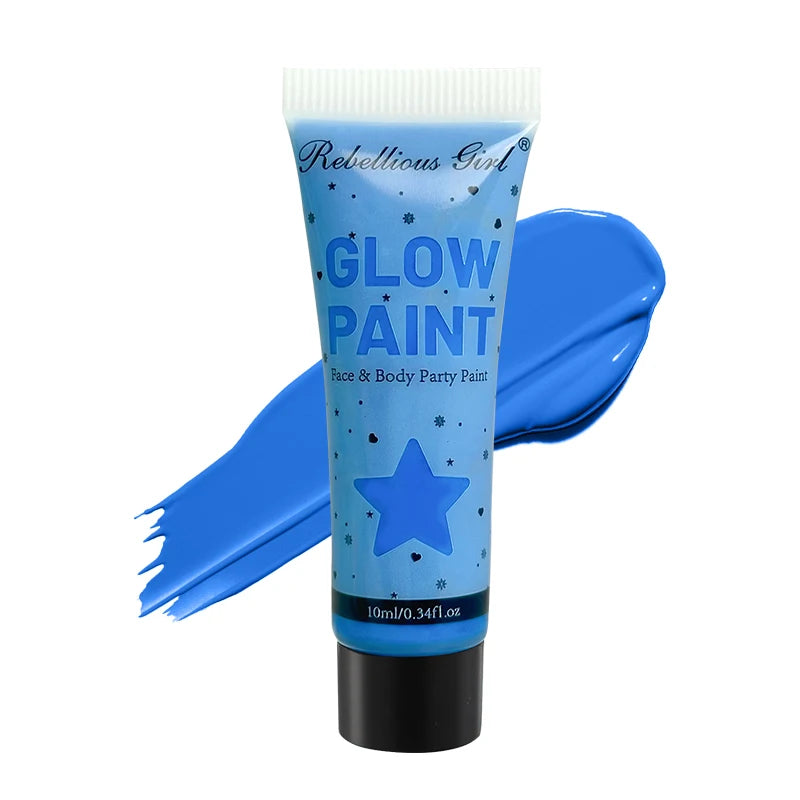 UV neon face and body paint by RAVEN KRONE, Blue