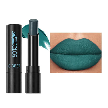 Velvet matte lipstick by RAVEN KRONE, shade 05 Peacock Blue