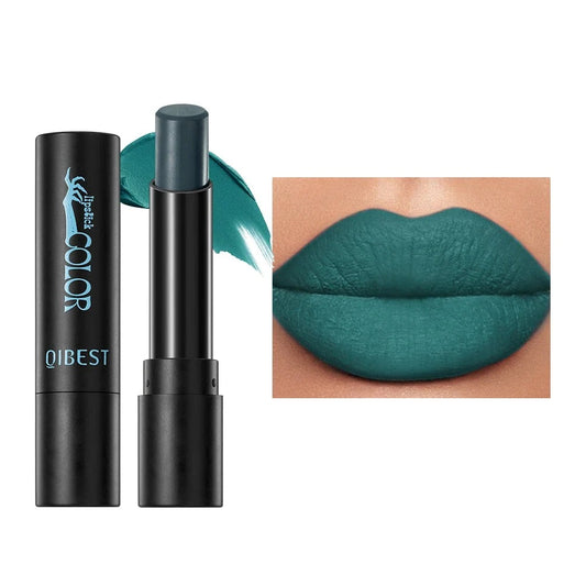 Velvet matte lipstick by RAVEN KRONE, shade 05 Peacock Blue