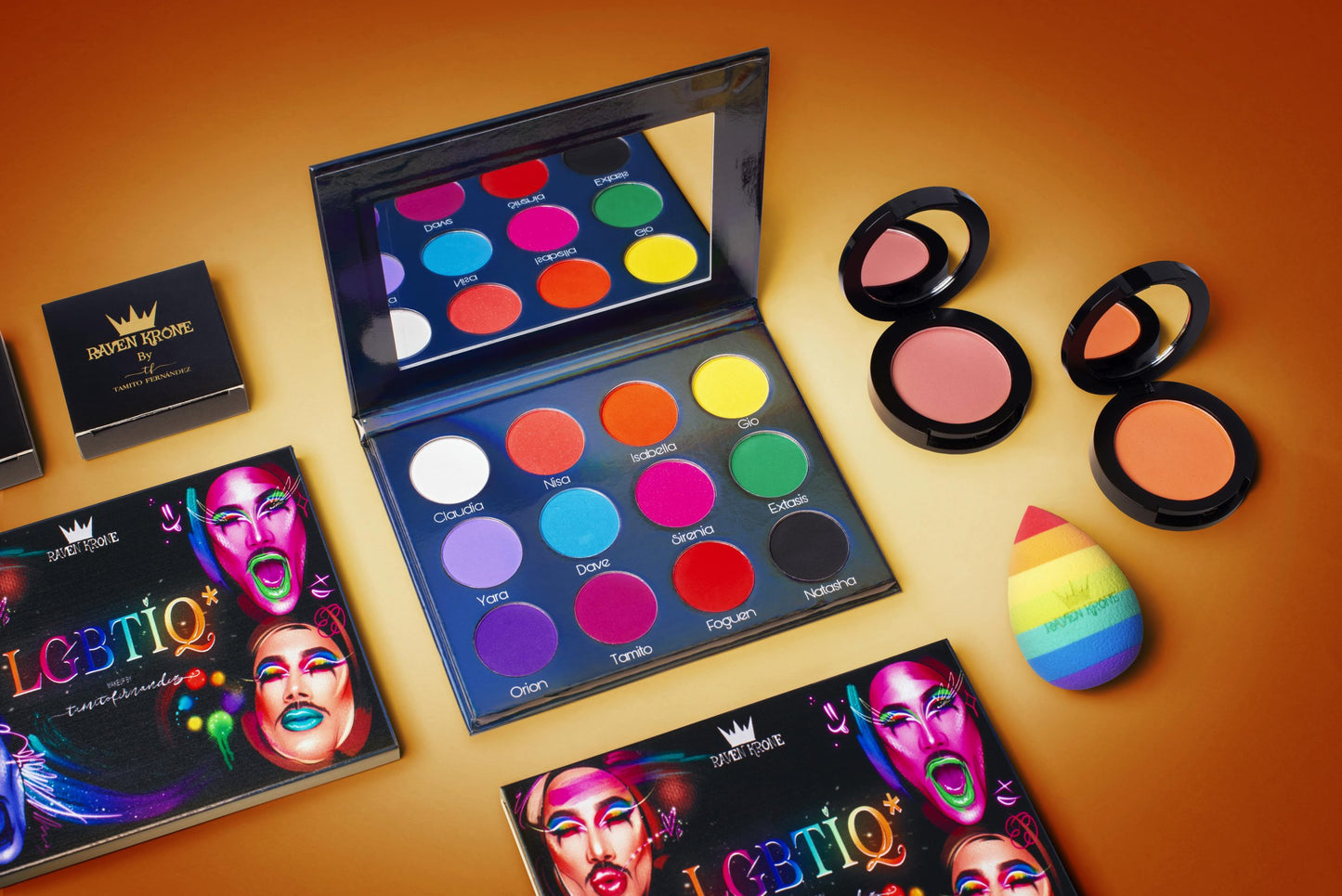 Paleta de sombras LGBTIQ+ de Tamito Fernández